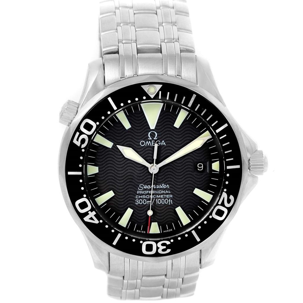 omega seamaster black wave dial