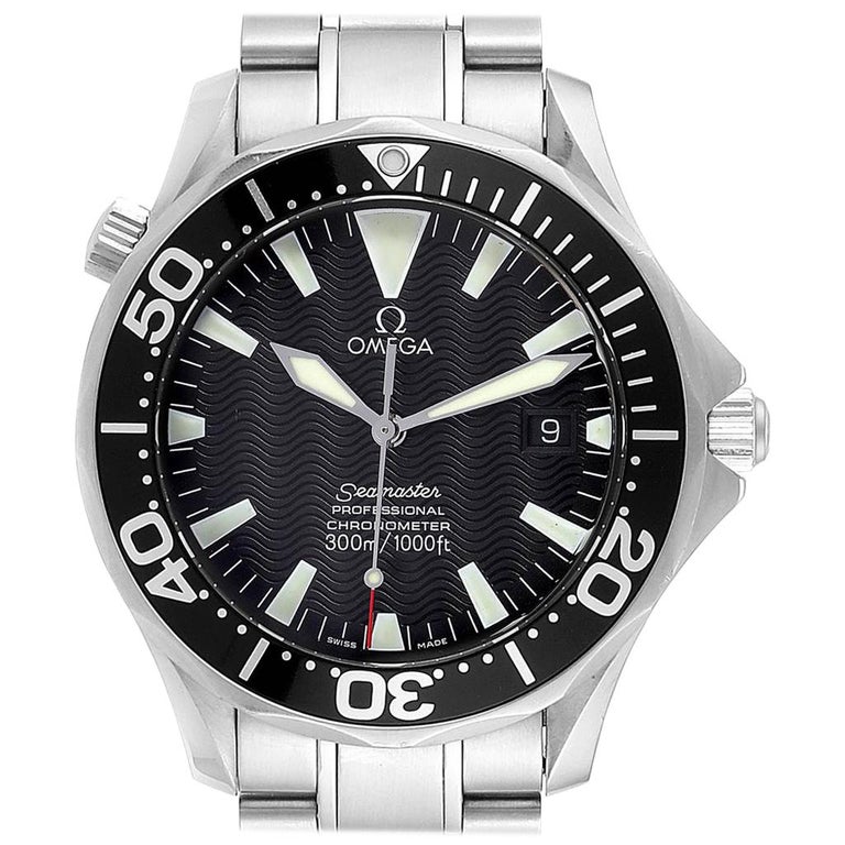 Omega Seamaster Black Wave Dial Steel Men's Watch 2254.50.00 For Sale ...