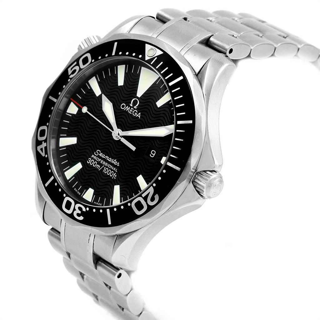 Men's Omega Seamaster Black Wave Dial Steel Men’s Watch 2264.50.00 For Sale