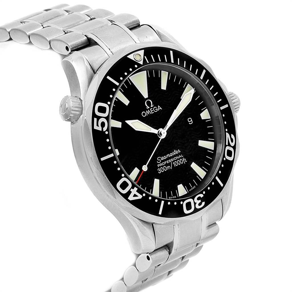 Omega Seamaster Black Wave Dial Steel Men’s Watch 2264.50.00 For Sale 1
