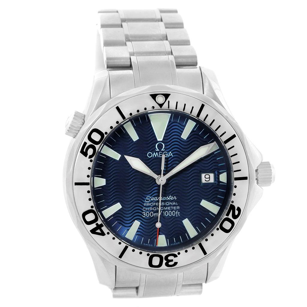 Omega Seamaster Blue Dial Automatic Steel Men's Watch 2255.80.00 In Excellent Condition In Atlanta, GA
