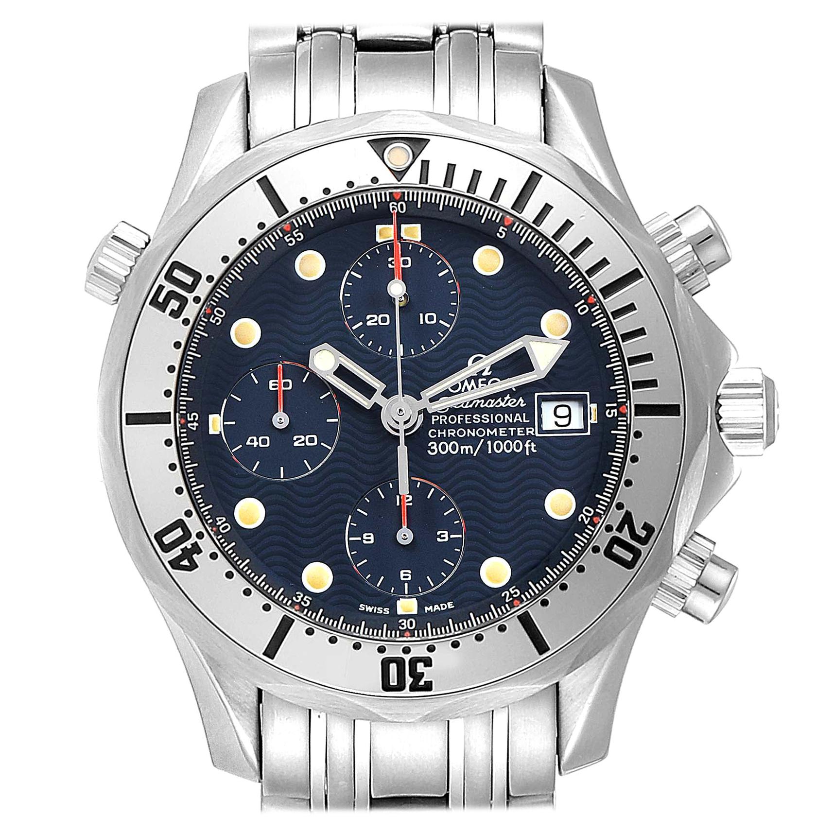 Omega Seamaster Blue Dial Chronograph Steel Men's Watch 2598.80.00