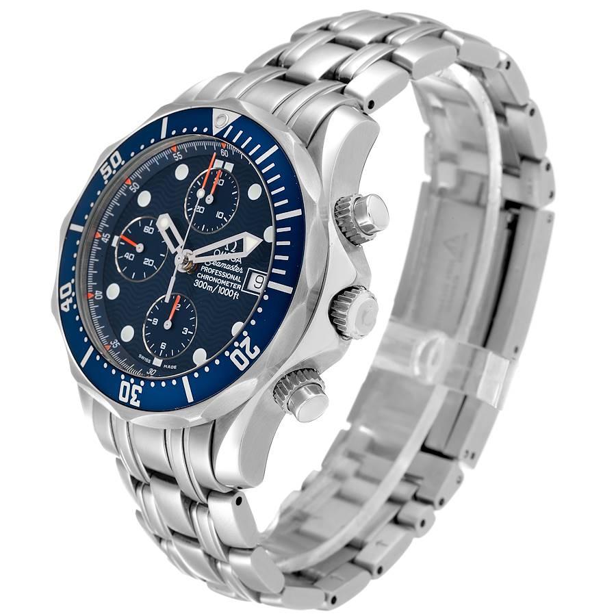 Omega Seamaster Stahl-Herrenuhr mit blauem Zifferblatt Chronograph 2599.80,00 Boxkarte 1