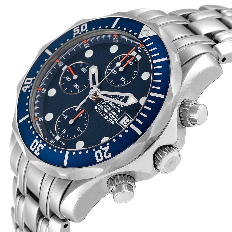 Omega Seamaster Stahl-Herrenuhr mit blauem Zifferblatt Chronograph 2599.80,00 Boxkarte 2
