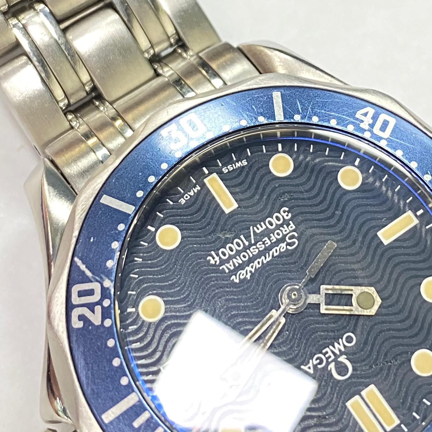 Men's Omega Seamaster Blue Round Stainless Steel Midsize Quartz Watch 2561.80.00