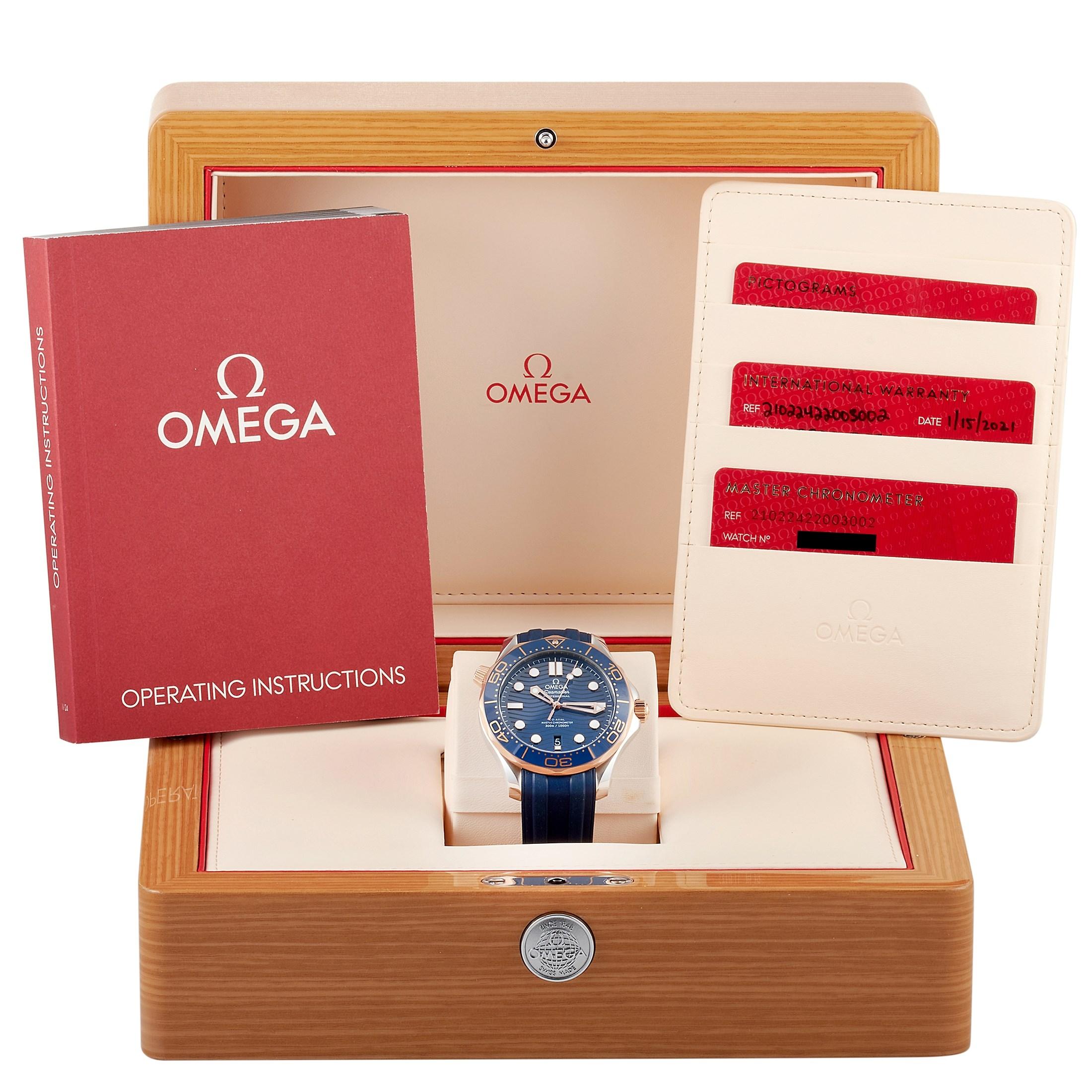 Men's Omega Seamaster Blue Sedna Co-Axial Master Chronometer Watch 210.22.42.20.03.002