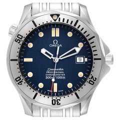 Omega Seamaster Blue Wave Decor Dial Steel 300m Watch 2532.80.00 Card