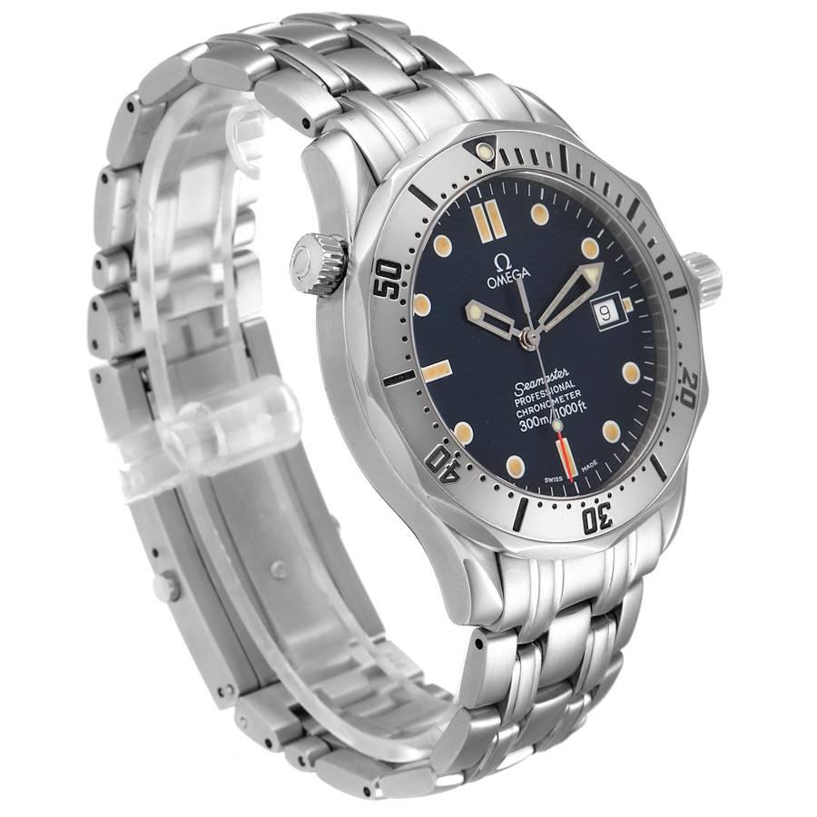 Omega Seamaster Blue Wave Dekor Zifferblatt Stahl 300m Uhr 2532.80.00 im Zustand „Hervorragend“ im Angebot in Atlanta, GA