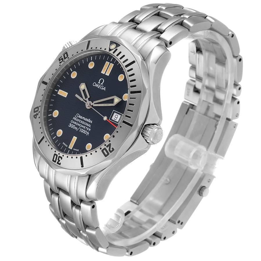 Omega Seamaster Blue Wave Dekor Zifferblatt Stahl 300m Uhr 2532.80.00 Herren im Angebot