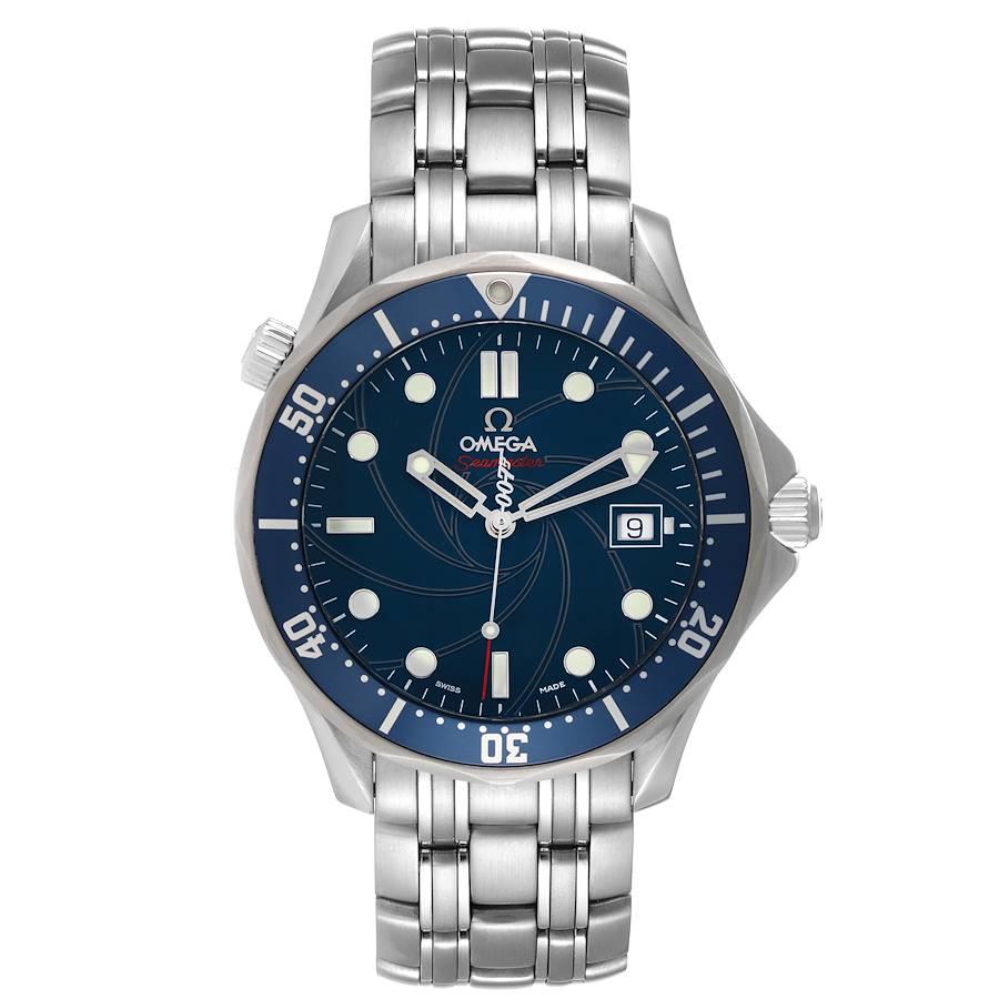 Omega Seamaster Bond 007 Limited Edition Mens Watch 2226.80.00. Automatic self-winding movement. Stainless steel case 41.0 mm in diameter. Omega logo on a crown. Unidirectional rotating bezel. Scratch resistant sapphire crystal. Blue gun barrel