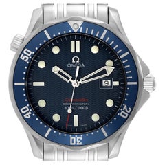 Omega Seamaster Bond 300M Blue Dial Steel Mens Watch 2221.80.00 Box Card