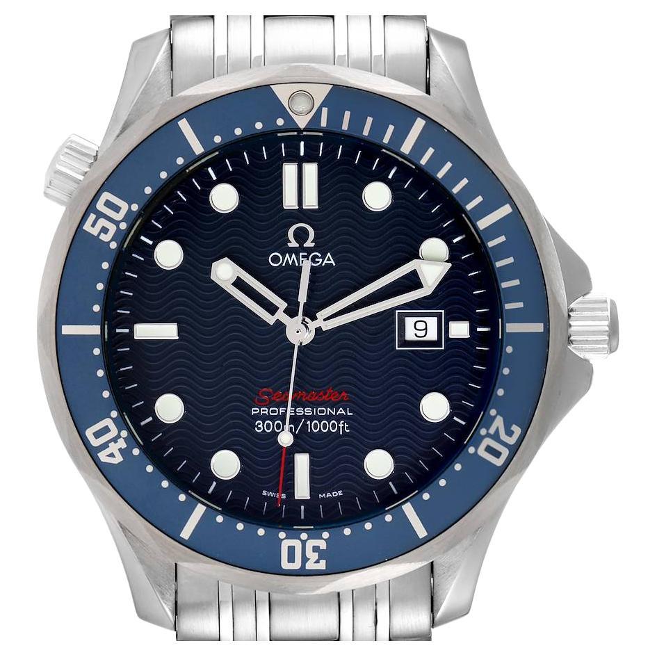 Omega Seamaster Bond 300M Blue Wave Dial Mens Watch 2221.80.00 Card