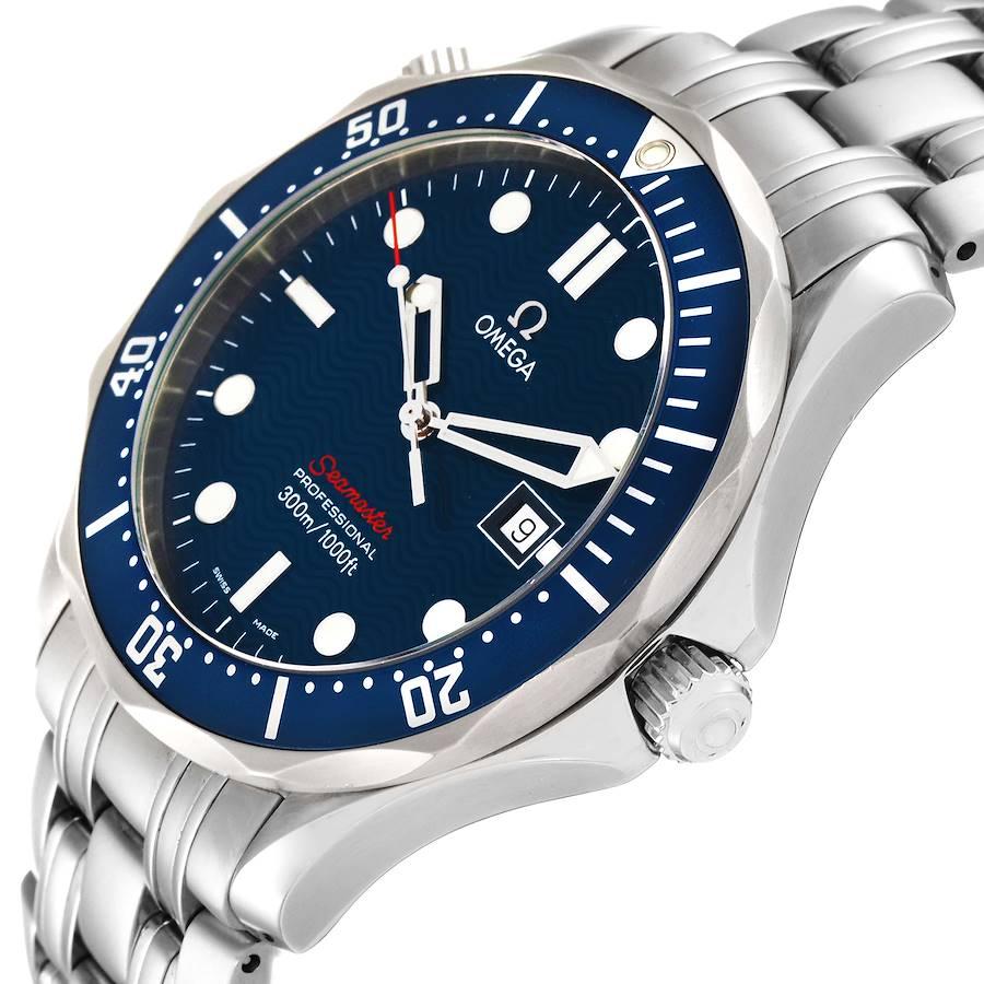 Omega Seamaster Bond 300m Blue Wave Dial Mens Watch 2221.80.00 For Sale 1