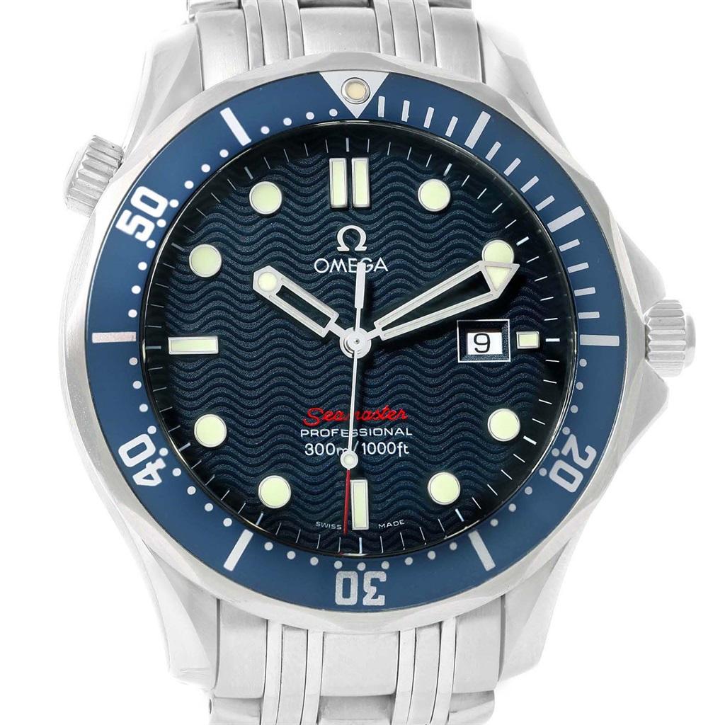 Omega Seamaster Bond 300M Blue Wave Dial Men's Watch 2221.80.00 4