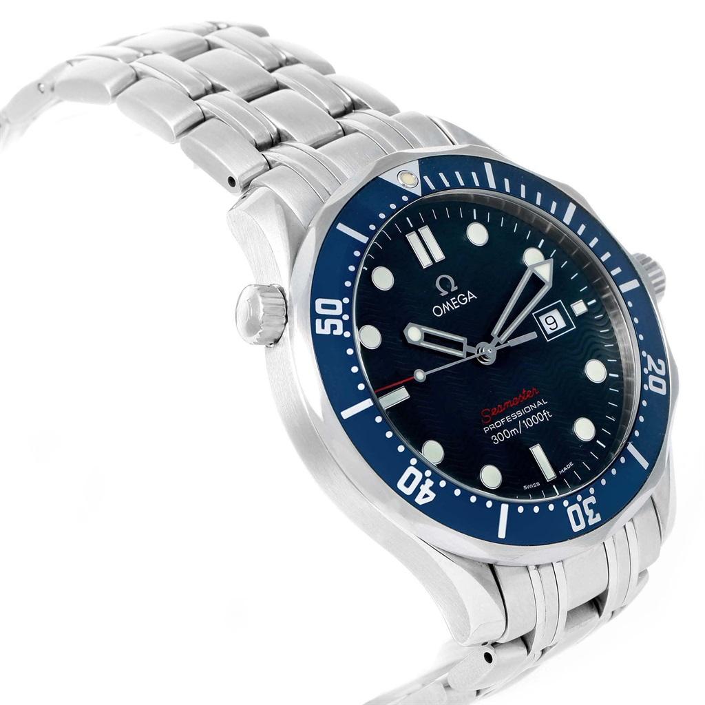Omega Seamaster Bond 300M Blue Wave Dial Men's Watch 2221.80.00 5
