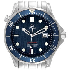 Omega Seamaster Bond 300m Blue Wave Dial Mens Watch 2221.80.00