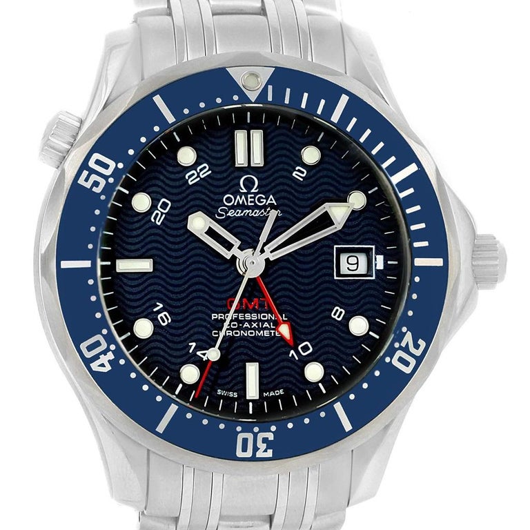 Omega Seamaster Bond 300M GMT Co-Axial Steel Watch 2535.80.00 Box Cards ...