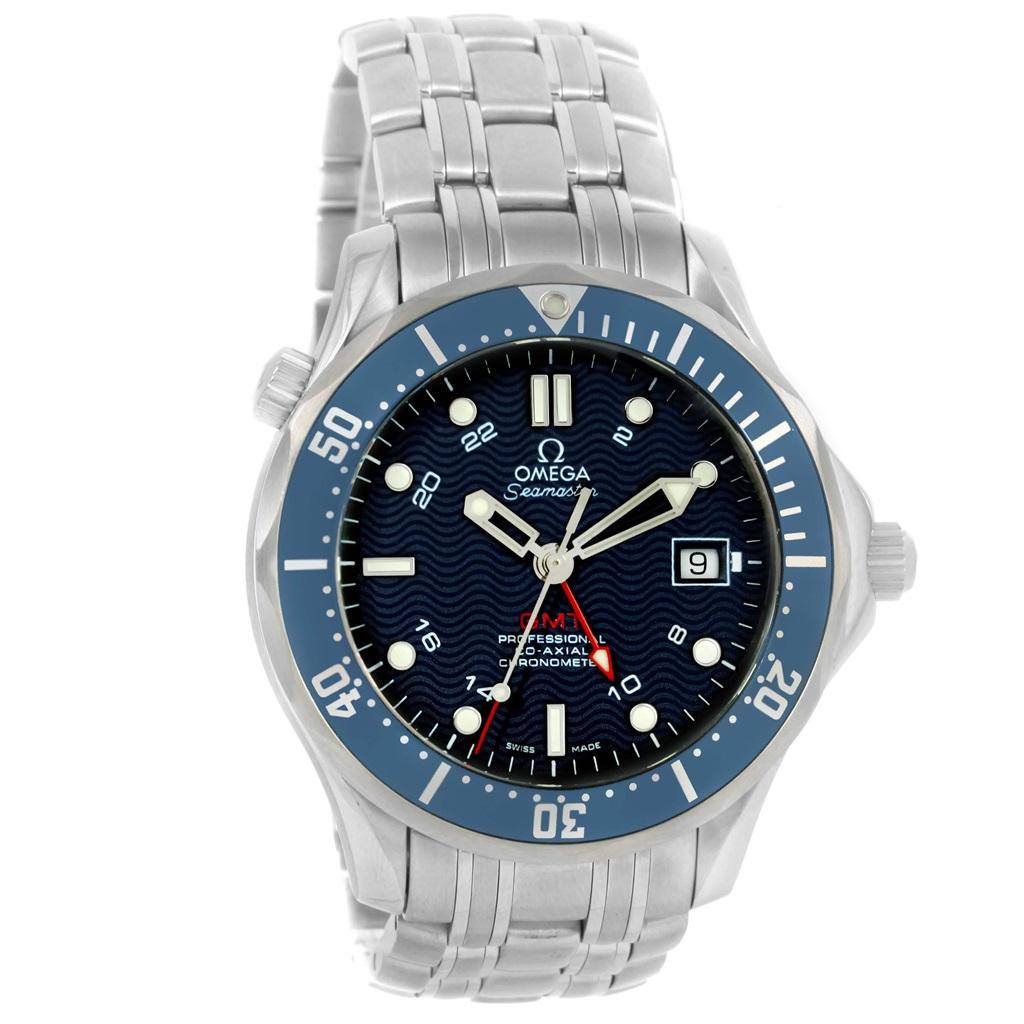 Omega Seamaster Bond 300M GMT Steel Watch 2535.80.00 Box Cards For Sale 1