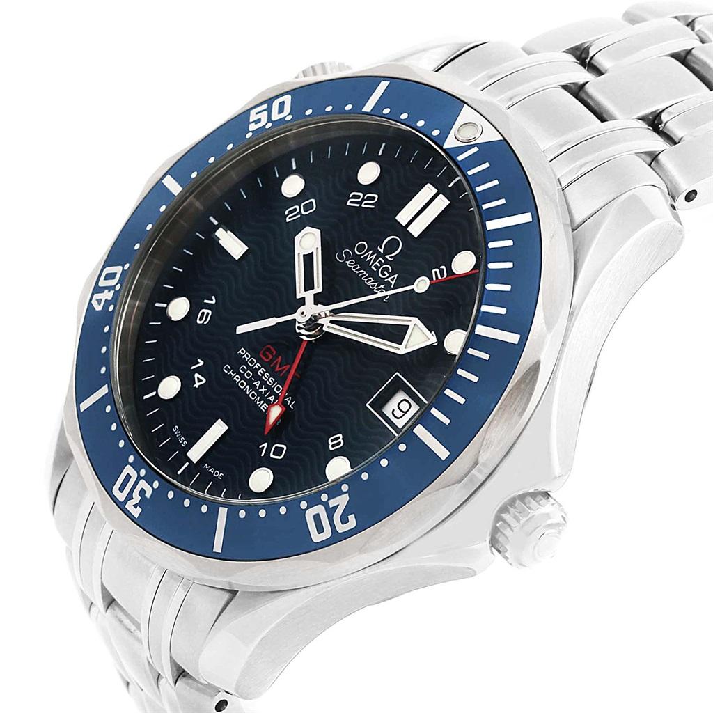 Omega Seamaster Bond 300M GMT Steel Watch 2535.80.00 Box Cards For Sale 2