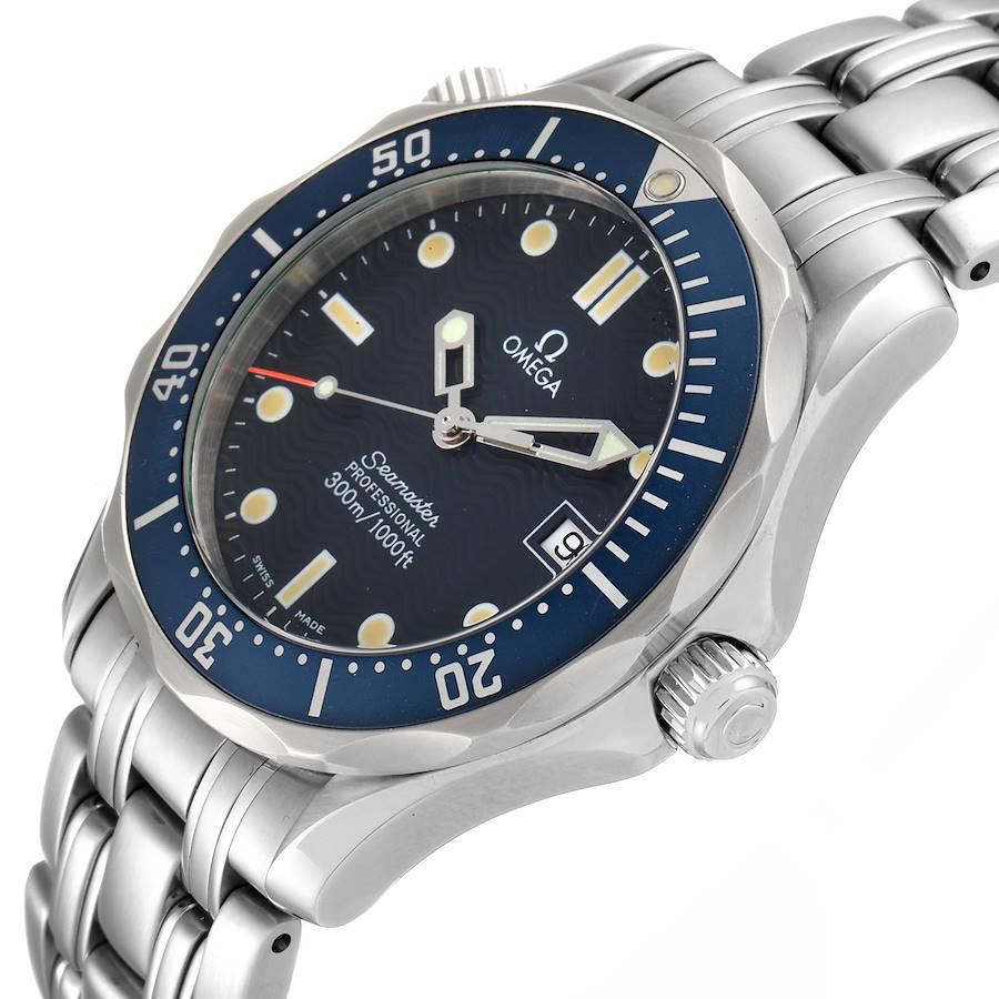 Men's Omega Seamaster Bond 36 Midsize Blue Dial Steel Mens Watch 2561.80.00 Card For Sale