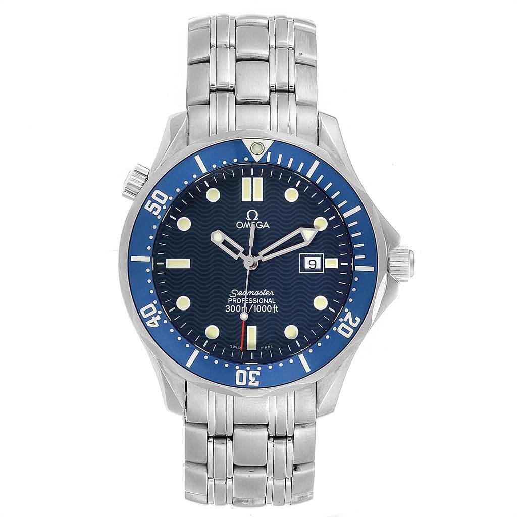 Omega Seamaster Bond Blue Dial Men's Watch 2541.80.00 Box Card In Excellent Condition For Sale In Atlanta, GA