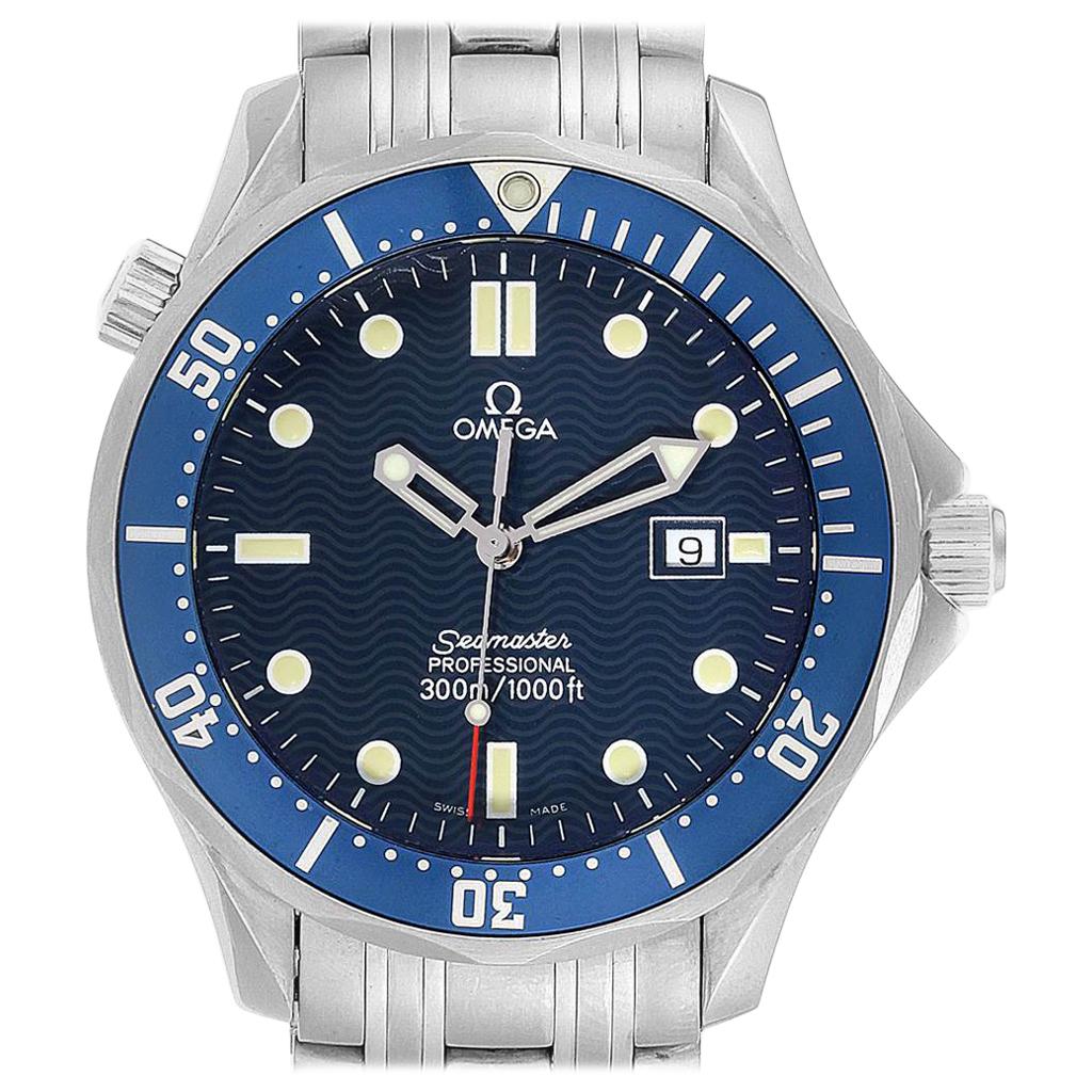Omega Seamaster Bond Blue Dial Men's Watch 2541.80.00 Box Card For Sale