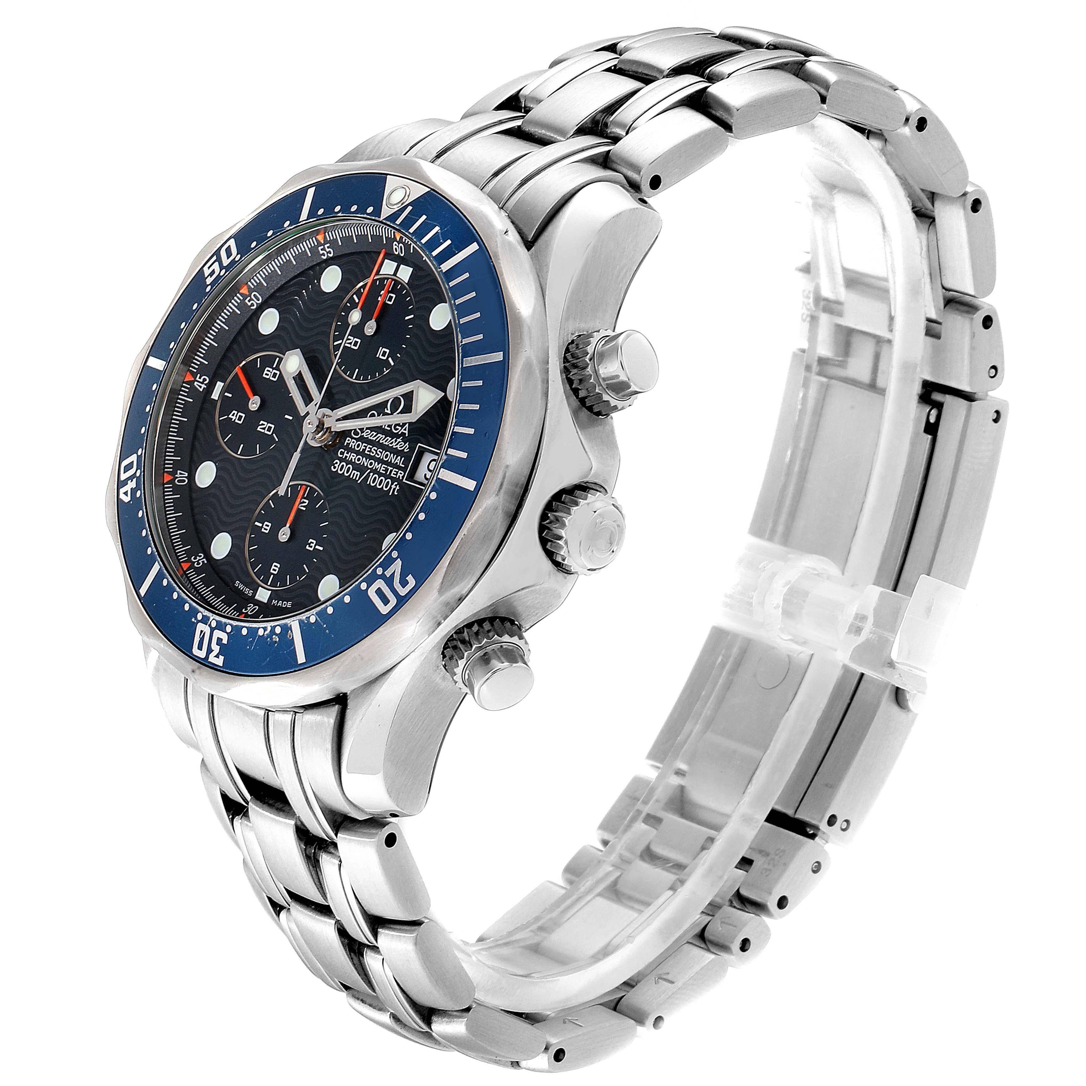 Men's Omega Seamaster Bond Chrono Blue Wave Dial Men’s Watch 2599.80.00 For Sale