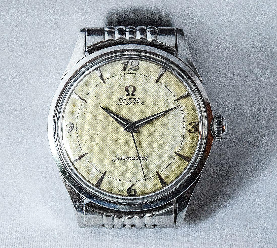 Omega SeaMaster Bumper Automático original Esfera con textura Acero con brazalete Rice 11