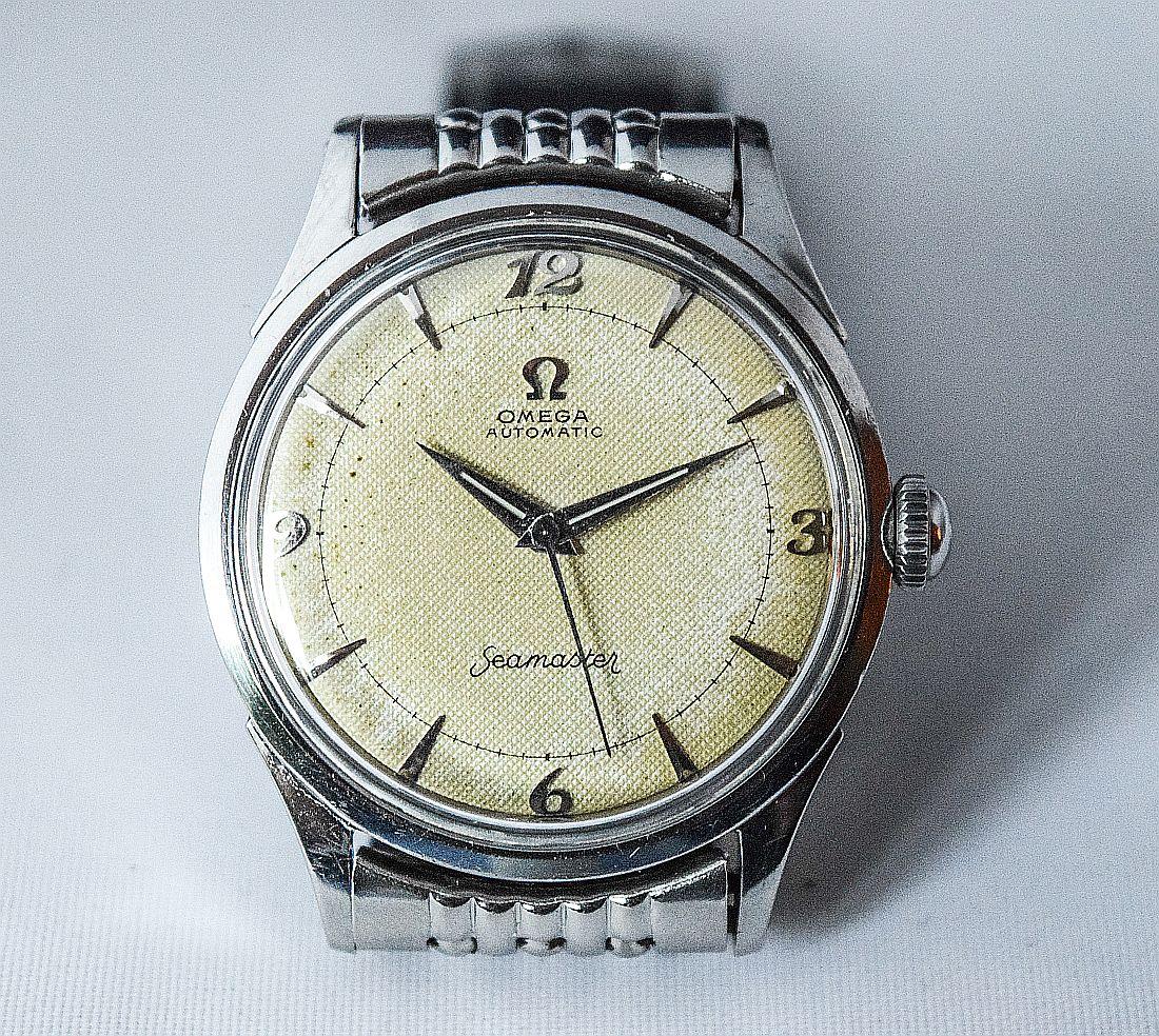 Omega SeaMaster Klappverschluss Automatik original strukturiertes Zifferblatt Stahl mit Reisarmband 10