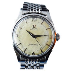 Omega SeaMaster Bumper Automatic original, cadran texturé en acier avec bracelet Rice