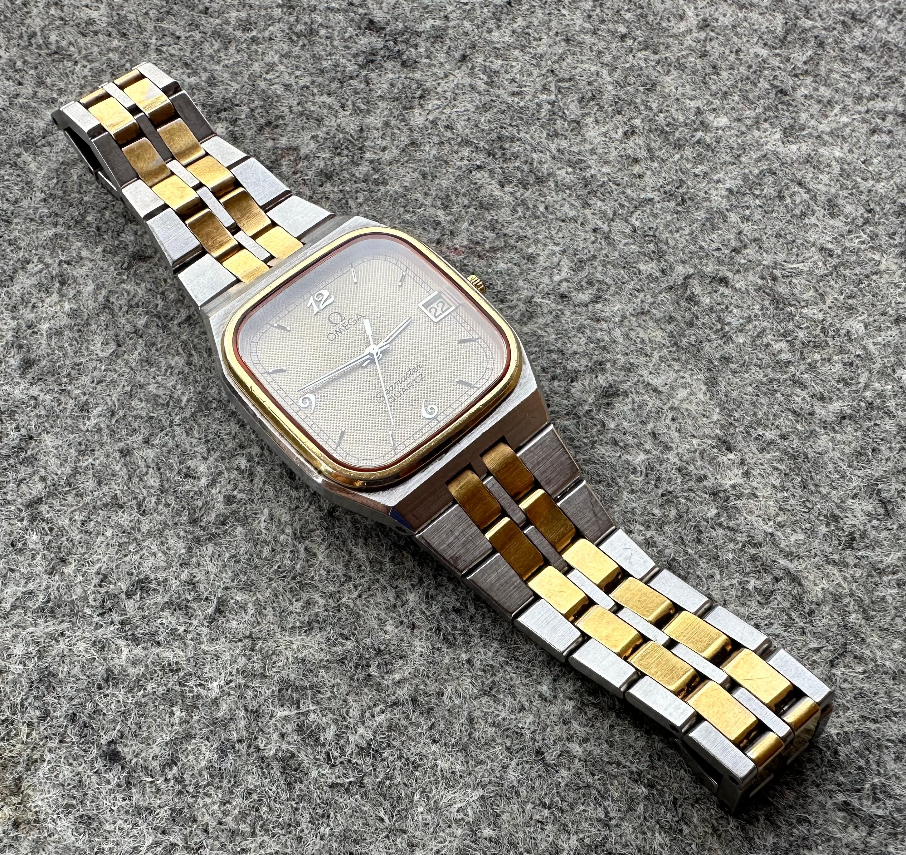 Omega Seamaster Cal 1332 Honeycomb Dial Gold Plated And Stainless-steel Watch 80 For Sale 7