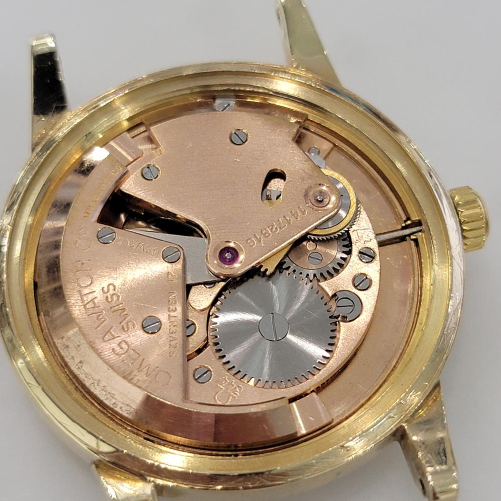 Omega Seamaster Cal 344 14k Solid Gold 35mm Herren Handaufzug 1950s Vintage RA572 im Angebot 8