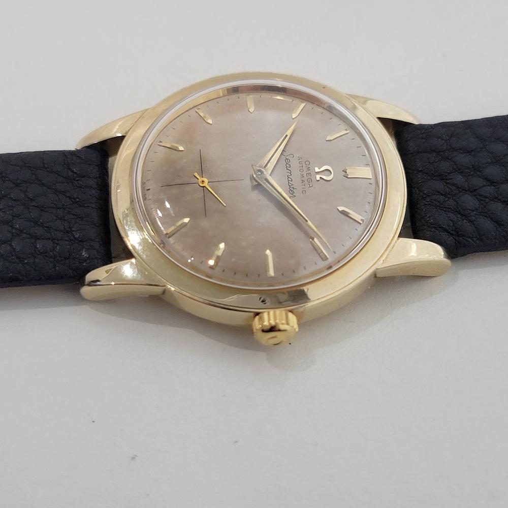 Omega Seamaster Cal 344 14k Solid Gold 35mm Herren Handaufzug 1950s Vintage RA572 im Angebot 2