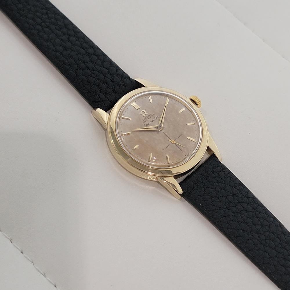 Omega Seamaster Cal 344 14k Solid Gold 35mm Herren Handaufzug 1950s Vintage RA572 im Angebot 4