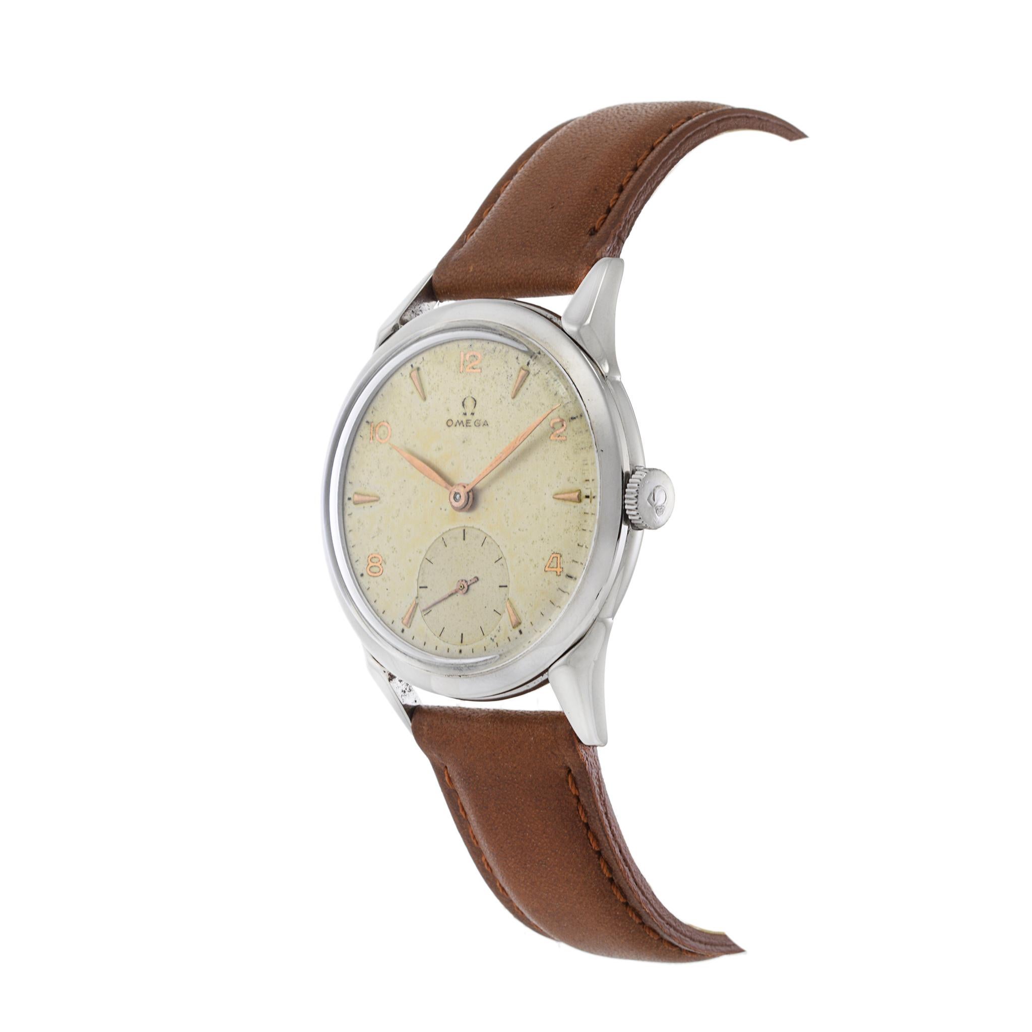 Omega Seamaster Calatrava 35mm Second Subdial Caliber 265 Manual Wind In Good Condition In New York, NY