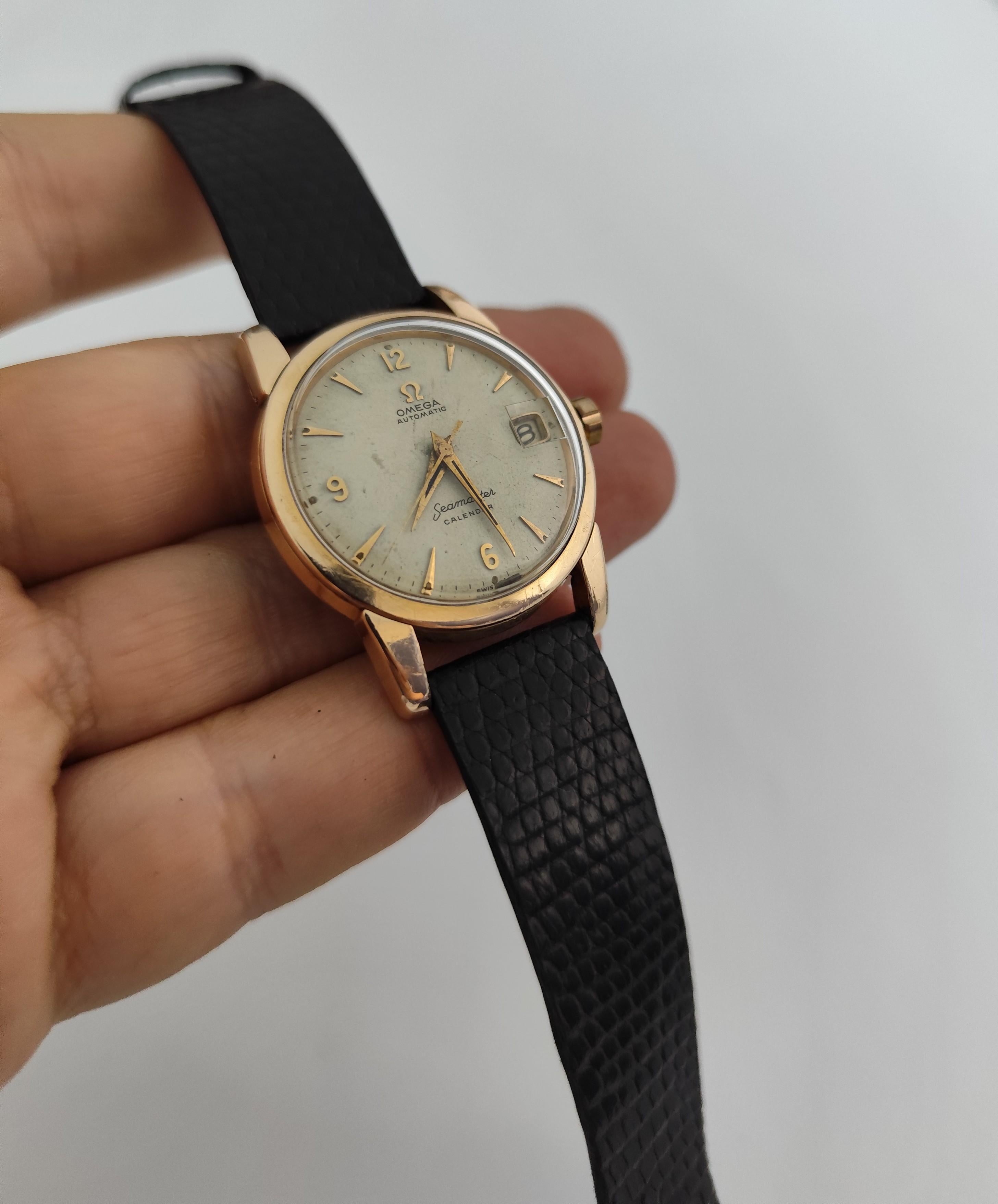 Omega Seamaster Calendario Oro Capuchón Vintage Ref. 2849-5SC Reloj Automático Hombre en venta 8