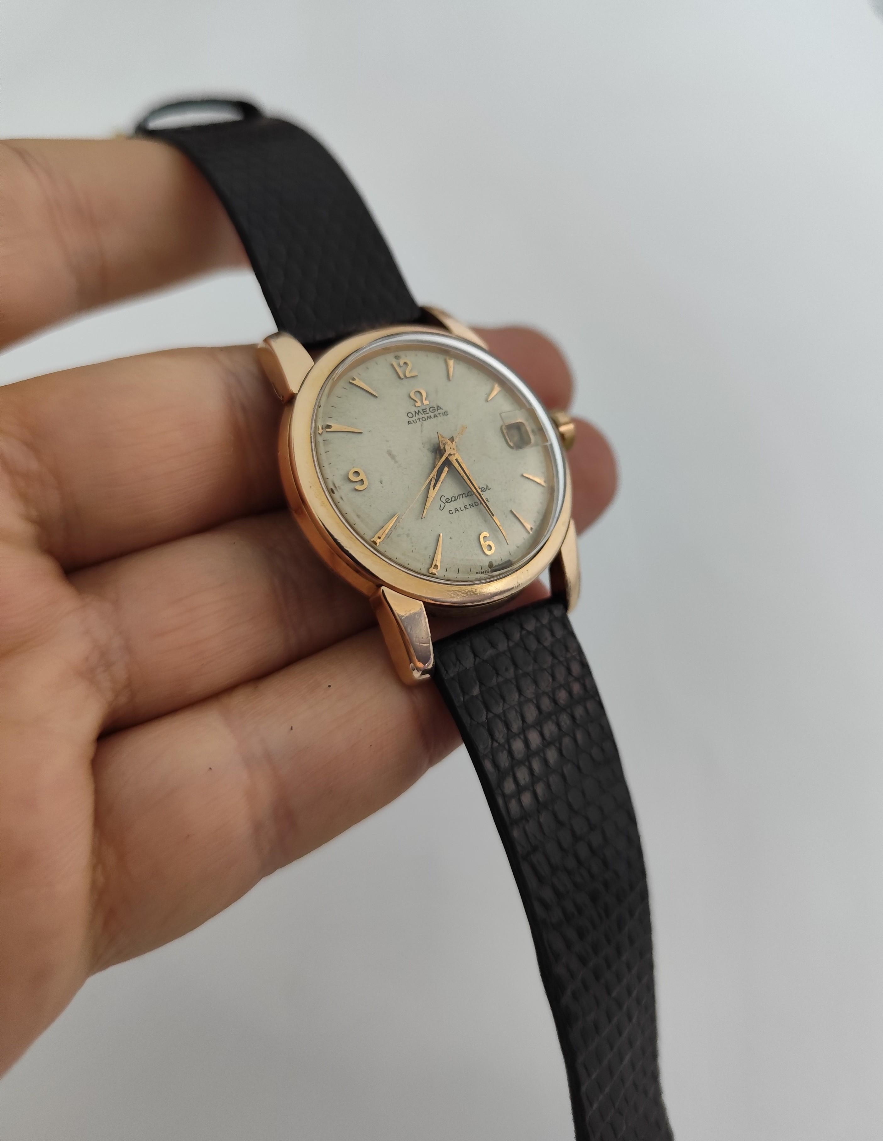 Omega Seamaster Calendario Oro Capuchón Vintage Ref. 2849-5SC Reloj Automático Hombre en venta 9