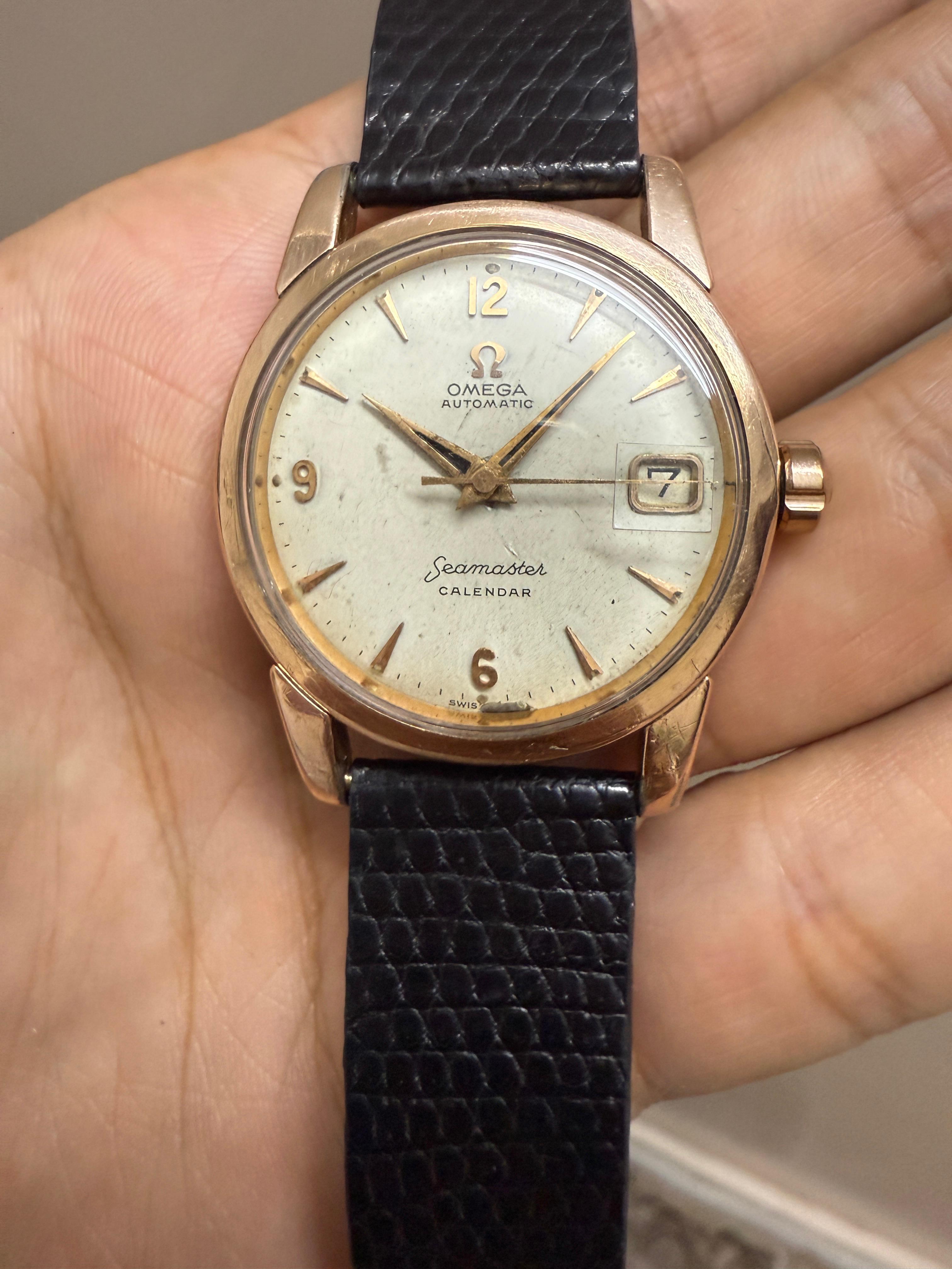Omega Seamaster Calendario Oro Capuchón Vintage Ref. 2849-5SC Reloj Automático Hombre en Bueno estado para la venta en Toronto, CA