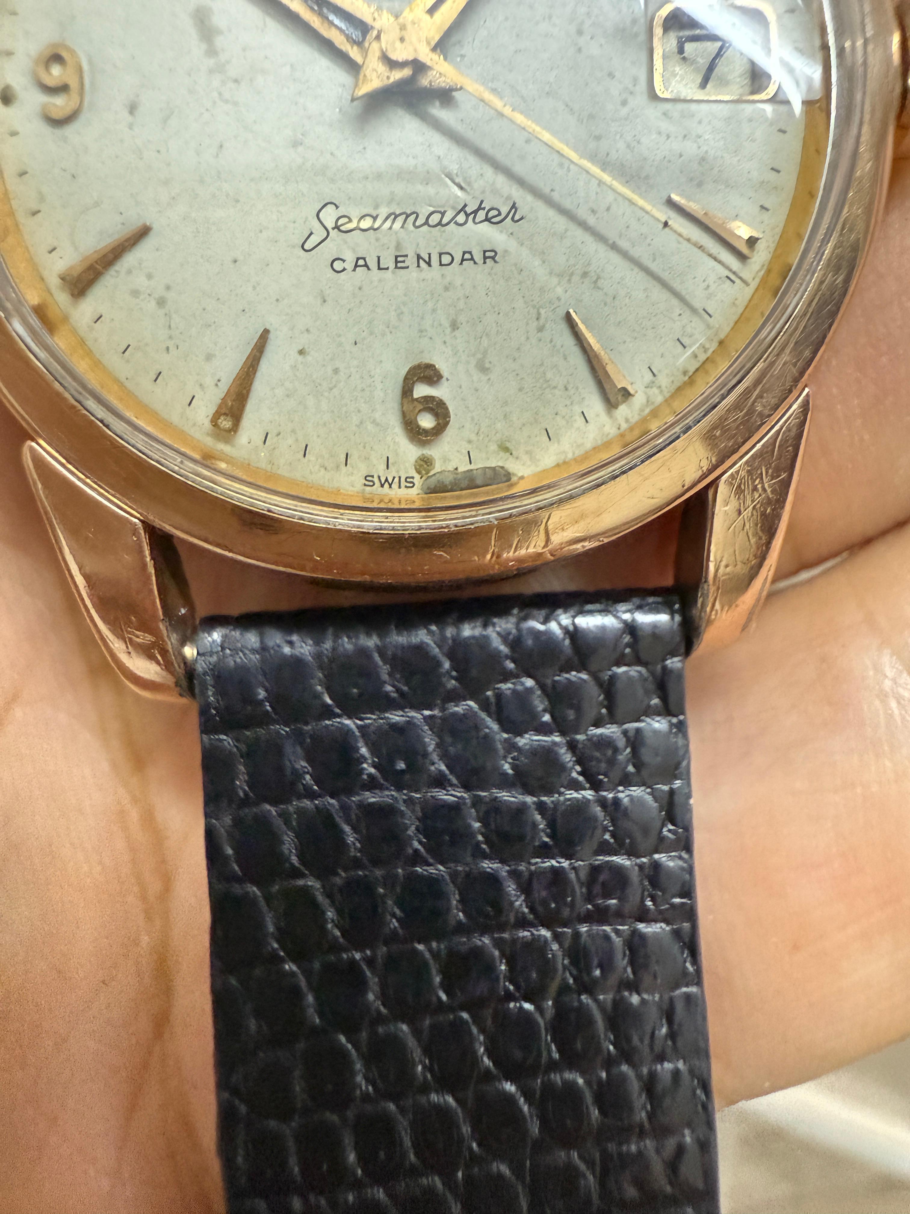 Femenino o masculino Omega Seamaster Calendario Oro Capuchón Vintage Ref. 2849-5SC Reloj Automático Hombre en venta