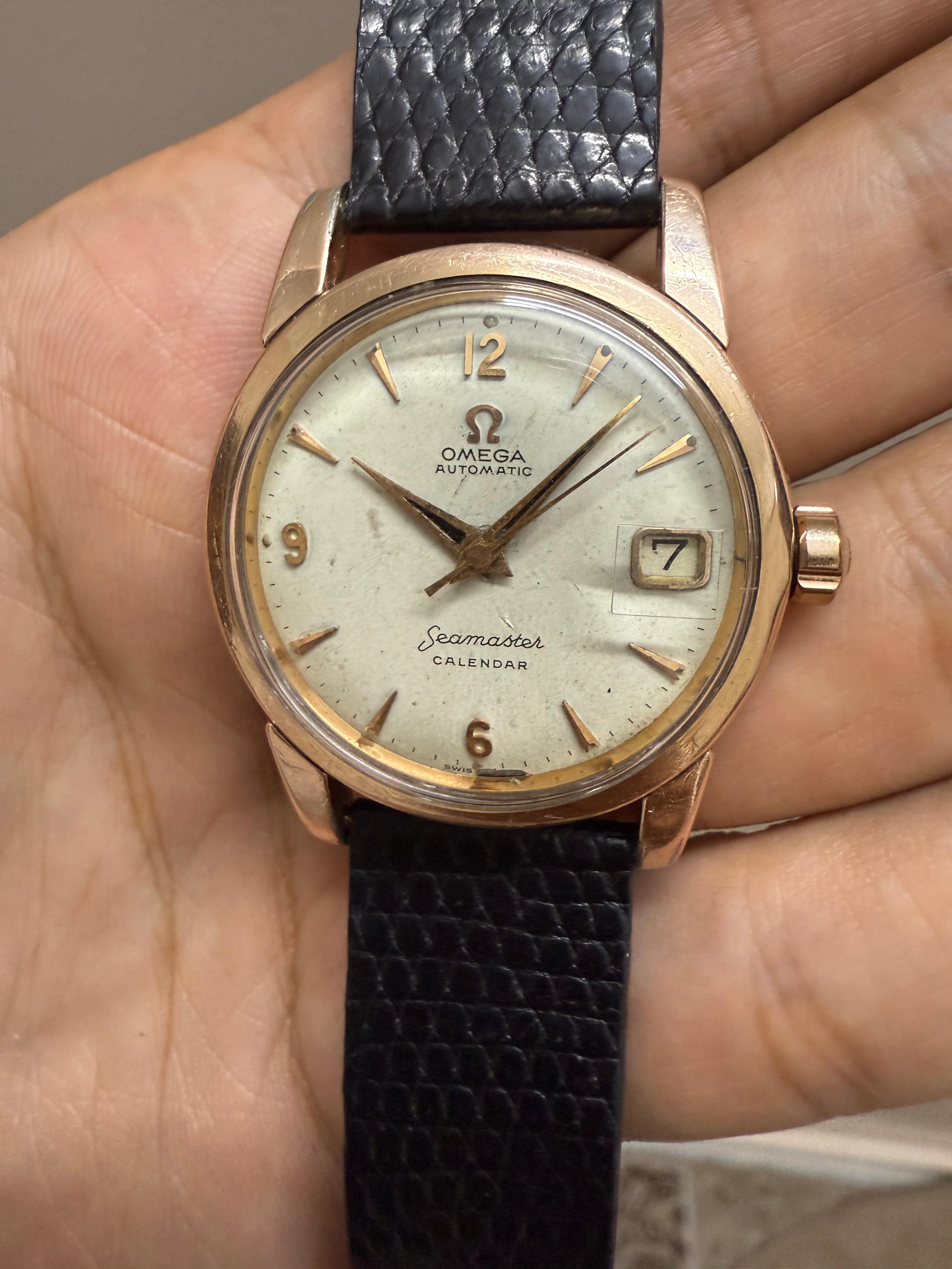 Omega Seamaster Calendario Oro Capuchón Vintage Ref. 2849-5SC Reloj Automático Hombre en venta 1