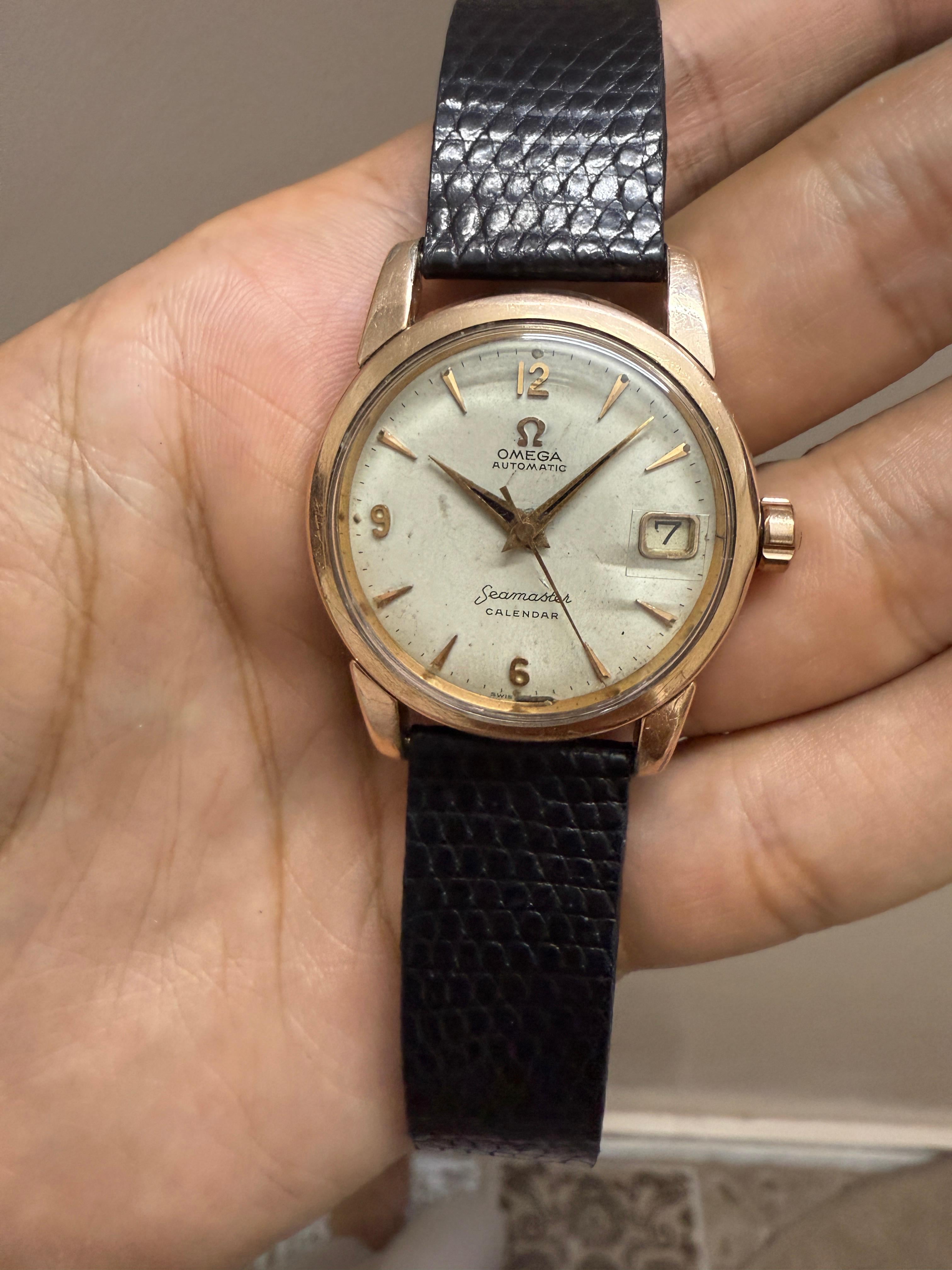 Omega Seamaster Calendario Oro Capuchón Vintage Ref. 2849-5SC Reloj Automático Hombre en venta 2