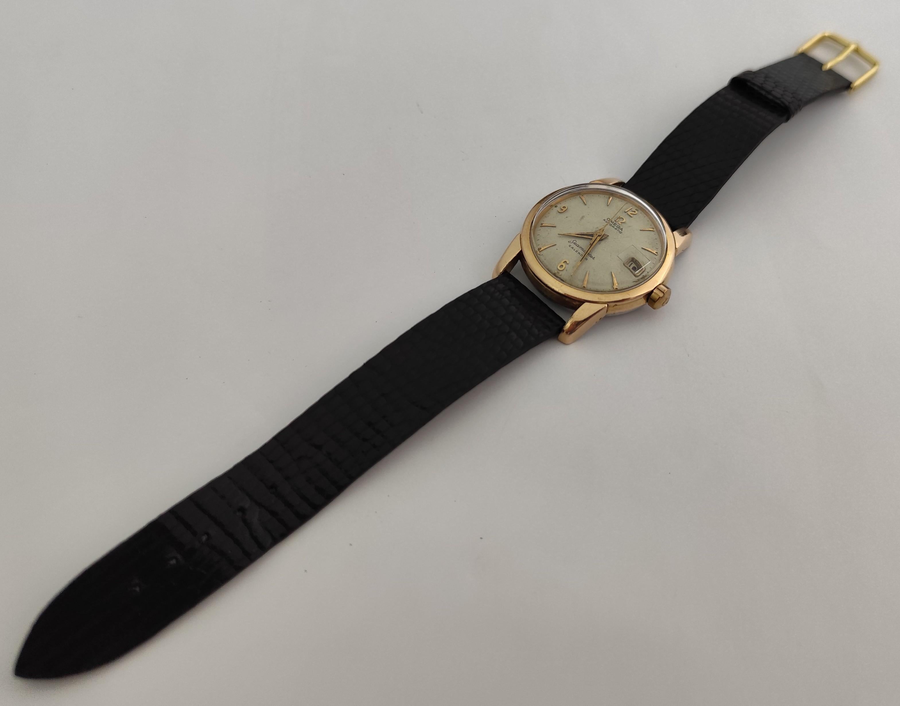 Omega Seamaster Calendario Oro Capuchón Vintage Ref. 2849-5SC Reloj Automático Hombre en venta 3