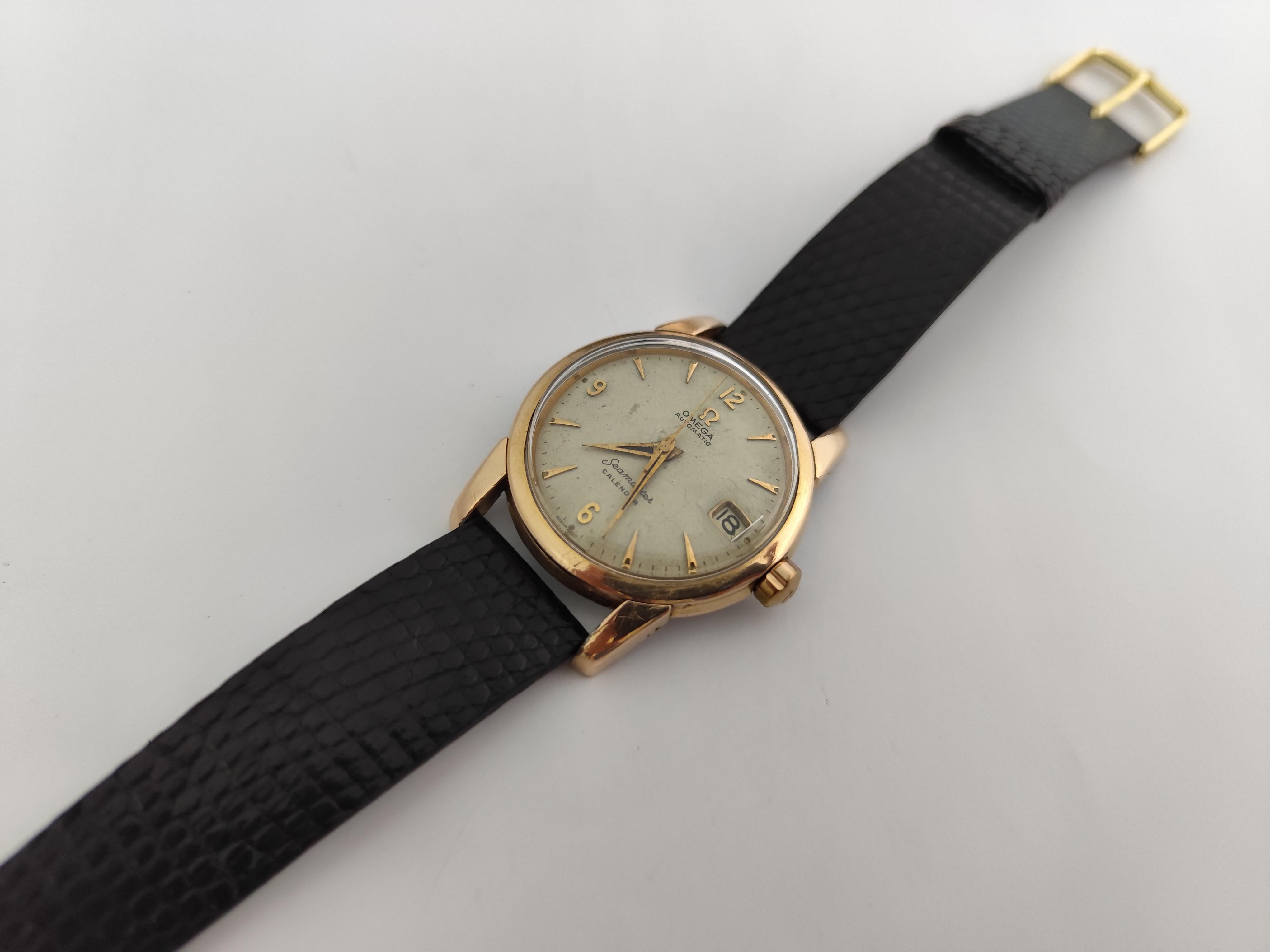 Omega Seamaster Calendario Oro Capuchón Vintage Ref. 2849-5SC Reloj Automático Hombre en venta 4