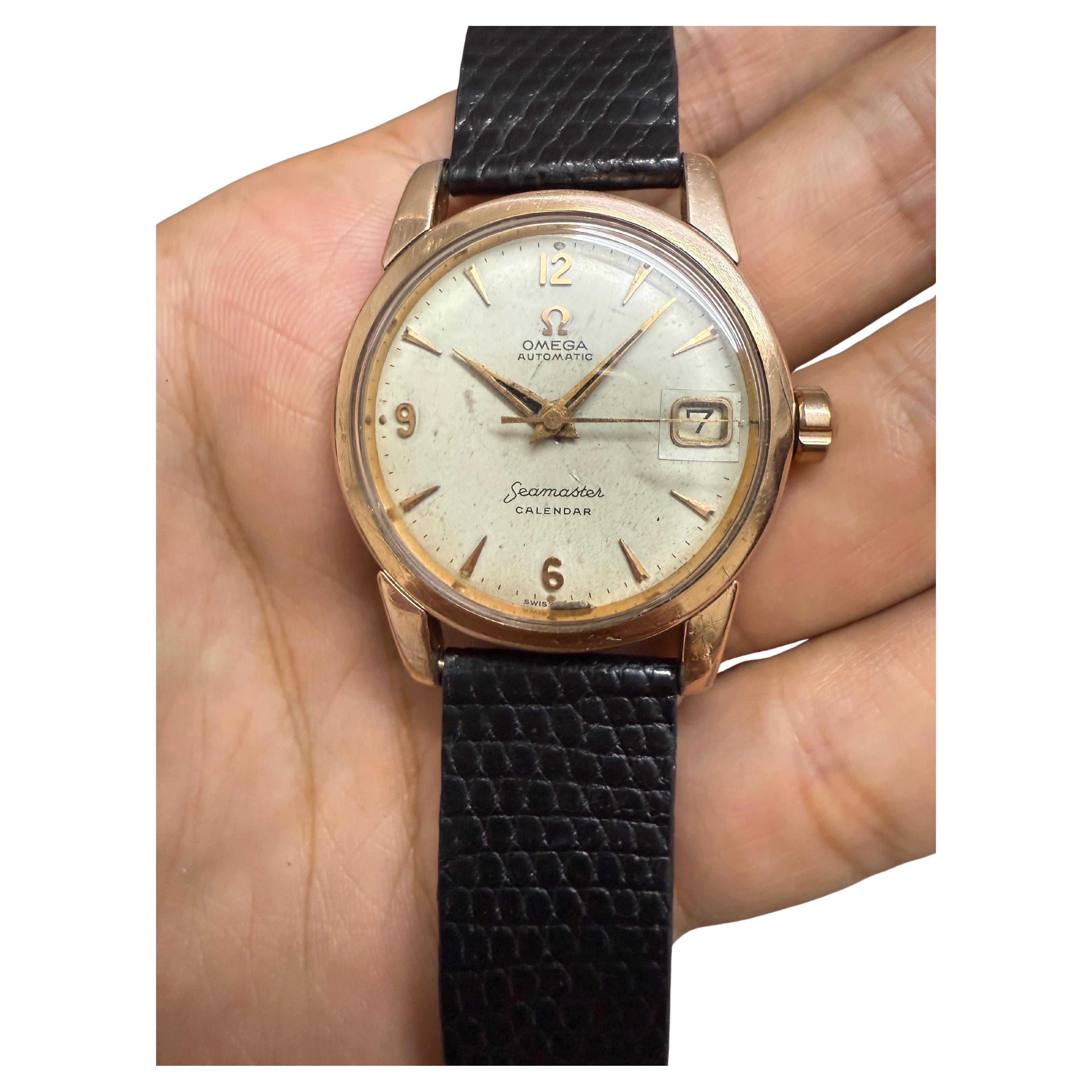 Omega Seamaster Kalender Gold Capped Vintage Ref. 2849-5SC Automatik Herrenuhr