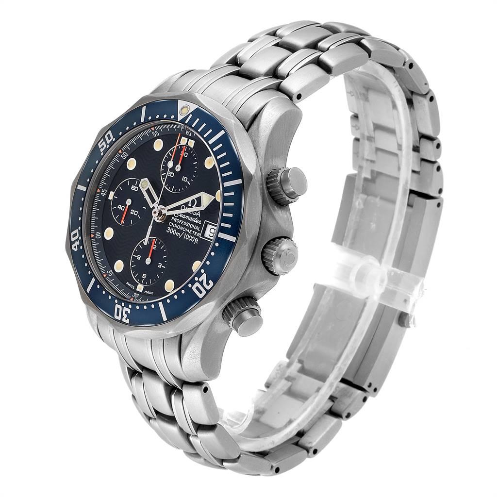 Omega Seamaster Chrono Diver Blue Dial Titanium Men's Watch 2298.80.00 For Sale 1