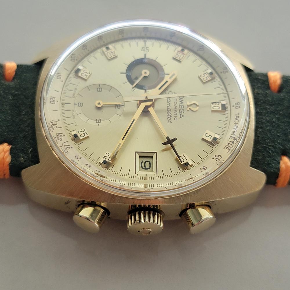 Omega Seamaster Chronograph 176007 Gold gekappt Herren 1970er 39mm Automatik RA677 im Angebot 2