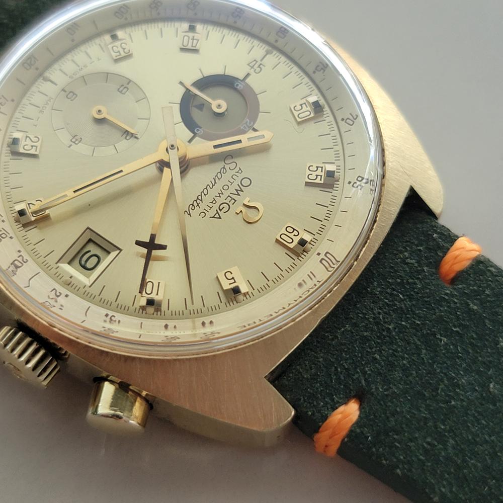 Omega Seamaster Chronograph 176007 Gold gekappt Herren 1970er 39mm Automatik RA677 im Angebot 3