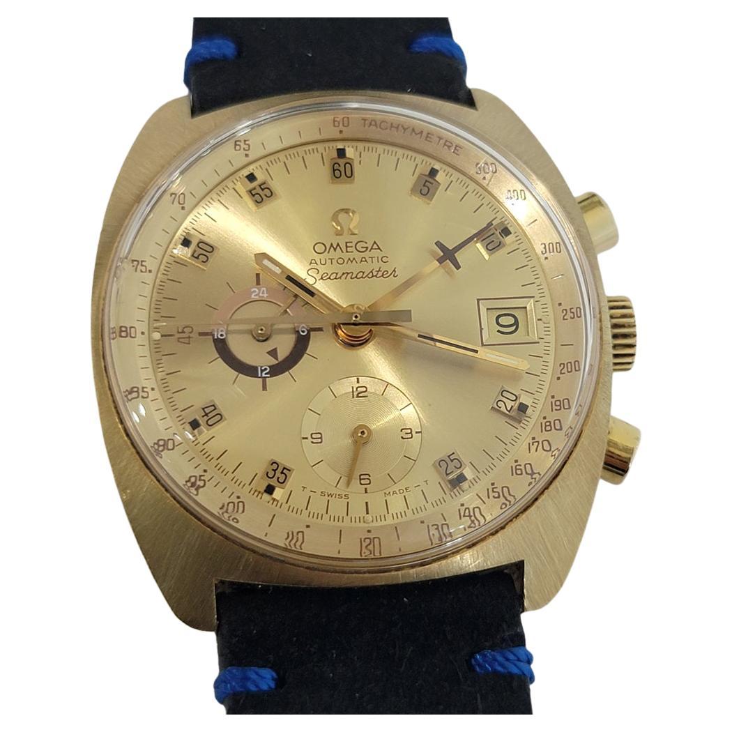 Omega Seamaster Cronógrafo 176007 Gold Capped Mens 1970s 39mm Automático RA677