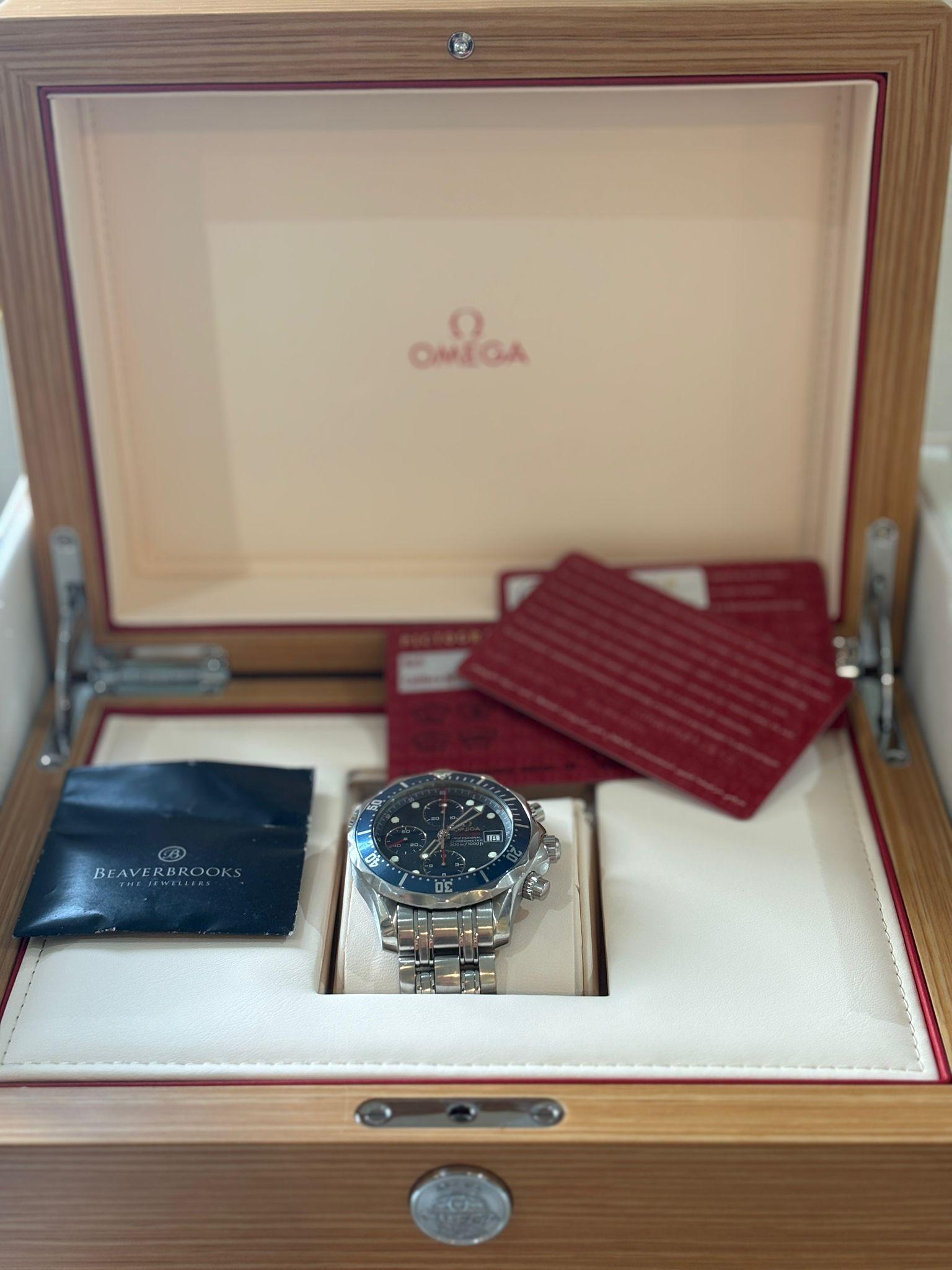 Omega Seamaster Chronograph 2225.80.00  41.5mm  Full Set  2008 en vente 9