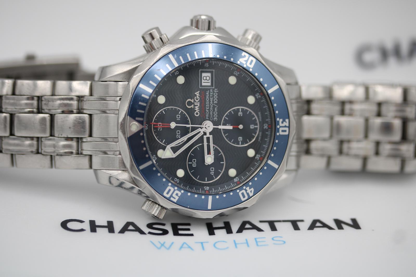 Omega Seamaster Chronograph 2225.80.00  41.5mm  Full Set  2008 en vente 5